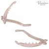 Parcelona French Plain Oval Small Celluloid Metal Free Hair Barrette Clips Women Hair Accessories, Made in France (Tortoise Shell and Blush Pink 3 1/4" 2 Pcs) view 4