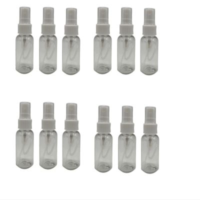 Natural Farms 1 oz Clear Boston BPA FREE Bottles - 12 Pack Empty Refillable Containers - Essential Oils Cleaning Products - Aromatherapy | White Fine Mist Sprayers - Made in the USA