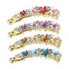 BIUDECO 4pcs Flower Fashion Banana Hair Clip Ponytail Holder for Women Crystal Design Long Hair Clip Non Slip Grip view 1