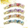BIUDECO 4pcs Flower Fashion Banana Hair Clip Ponytail Holder for Women Crystal Design Long Hair Clip Non Slip Grip view 4