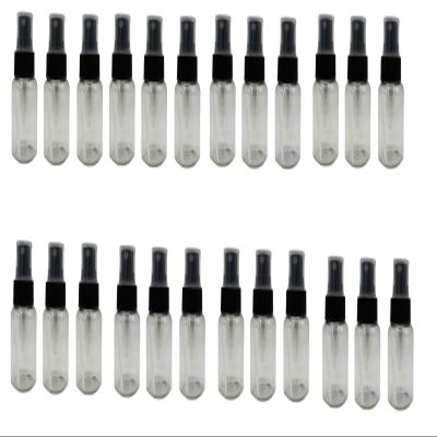 Natural Farms 1 oz Clear Boston BPA FREE Bottles - 24 Pack Empty Refillable Containers - Essential Oils Cleaning Products - Aromatherapy | Black Fine Mist Sprayers - Made in the USA
