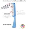 The Hair Doctor Handle Comb with silky smooth rotating teeth reduces hair breakage and hair loss (30 Stainless Teeth, Ice Blue) view 4