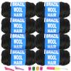 Brazilian Wool Hair Yarn for Braids 100% Brazilian Wool Hair Acrylic Yarn for African Braids/Spring Twist/Faux Locs/Wraps with Crochet Hook(8 Roll, Natural Black) view 1