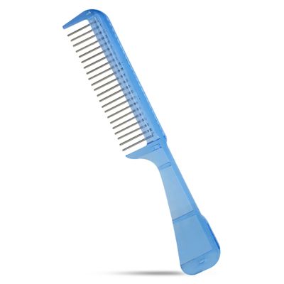 The Hair Doctor Handle Comb with silky smooth rotating teeth reduces hair breakage and hair loss (22 Stainless Teeth, Ice Blue)