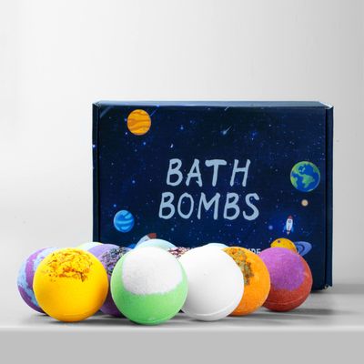 12 Pack Bath Bombs Balls MSDS 100% Organic Ingredients Natural Essential Oil Bath Bombs: Rose, Aloe, Milk, Lavender, Honey, Jasmine and Lemon