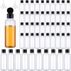 50 Piece 3.4 oz Travel Bottles with Flip Cap Plastic Empty Bottles Refillable Flip Cover Dispensing Squeeze containers with 2 Funnels Portable Refillable Containers for Travel Liquid(Clear, Black) view 1
