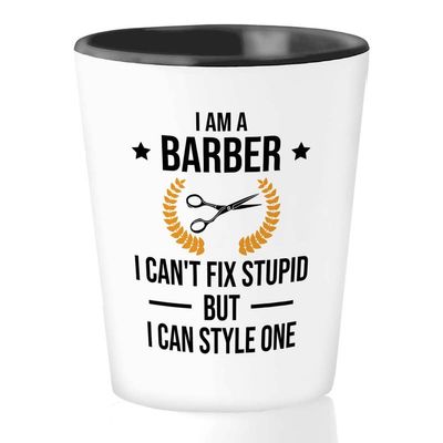 Flairy Land Barber Shot Glass 1.5oz - Barber can style - Hair Cutting Men Comb Salon Scissors Conditioner Blonde Hair Styling