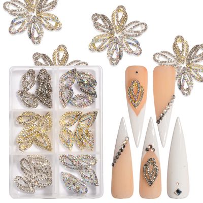 BAIYIYI 30Pcs Drop Shaped Nail Charms 3D Drop-shaped Nail Rhinestones Glitter Nail Gem Gold Sliver AB Nail Art Charms for Girl Women DIY Nail Art Craft Decoration