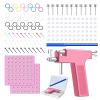 Longbeauty 550pcs Ear Piercing Gun Kit Stainless Steel Body Piercing Tools Studs Earrings Nose Lip Navel Piercing Machine for Home Salon Piercing Needles (Pink-550pcs) view 1