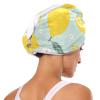 Bolaz Lemon on Light Blue Background Hair Towel 2 Pack, Super Absorbent Hair Drying Towel Quick Dry Hair Turbans Head Towel with Button Twisty Wrap for Women Girls view 4