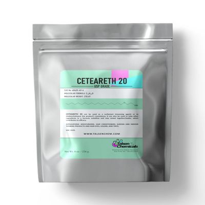 Ceteareth-20 Powder Ceteryl Alcohol Emulsifying Wax for Cosmetics and Personal Care Products, Ceteareth-20 Formulation Stabilizer by Talsen Chemicals (8 Ounce / 226 Grams)