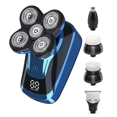Electric Razor for Men, 5in1 Facial Body Electric Shaver Grooming Kits Electric Wet And Dry Razor Men Beard Rotary Rechargeable Shaving Bald Machine