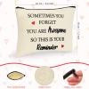Coume 12 Pieces Thank You Supply Makeup Bag for Women Inspirational Appreciation Gift for Coworker Teacher Nurse Employee Social Worker Volunteer Canvas Cosmetic Bags for Christmas Leaving(Warm) view 2