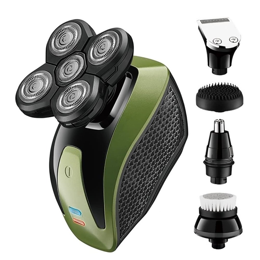 Electric Razor for Men, 5in1 Grooming Kits Electric Shaver Facial Body Electric Rechargeable Razor Men Beard Wet Dry Rotary Bald Shaving Machine