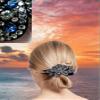 5 Pcs double flower decorative jeweled rhinestone hair clip pretty fancy floral thick crystal hair clips for women beautiful fashion designer asian accessories long chinese korean vintage ornaments view 3
