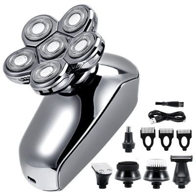 Electric Razor for Men, 6 in 1 Multifunction Rechargeable Electric Men Electric Shaver 6D Floating Heads Low Noise Mens Head Shaver For Men