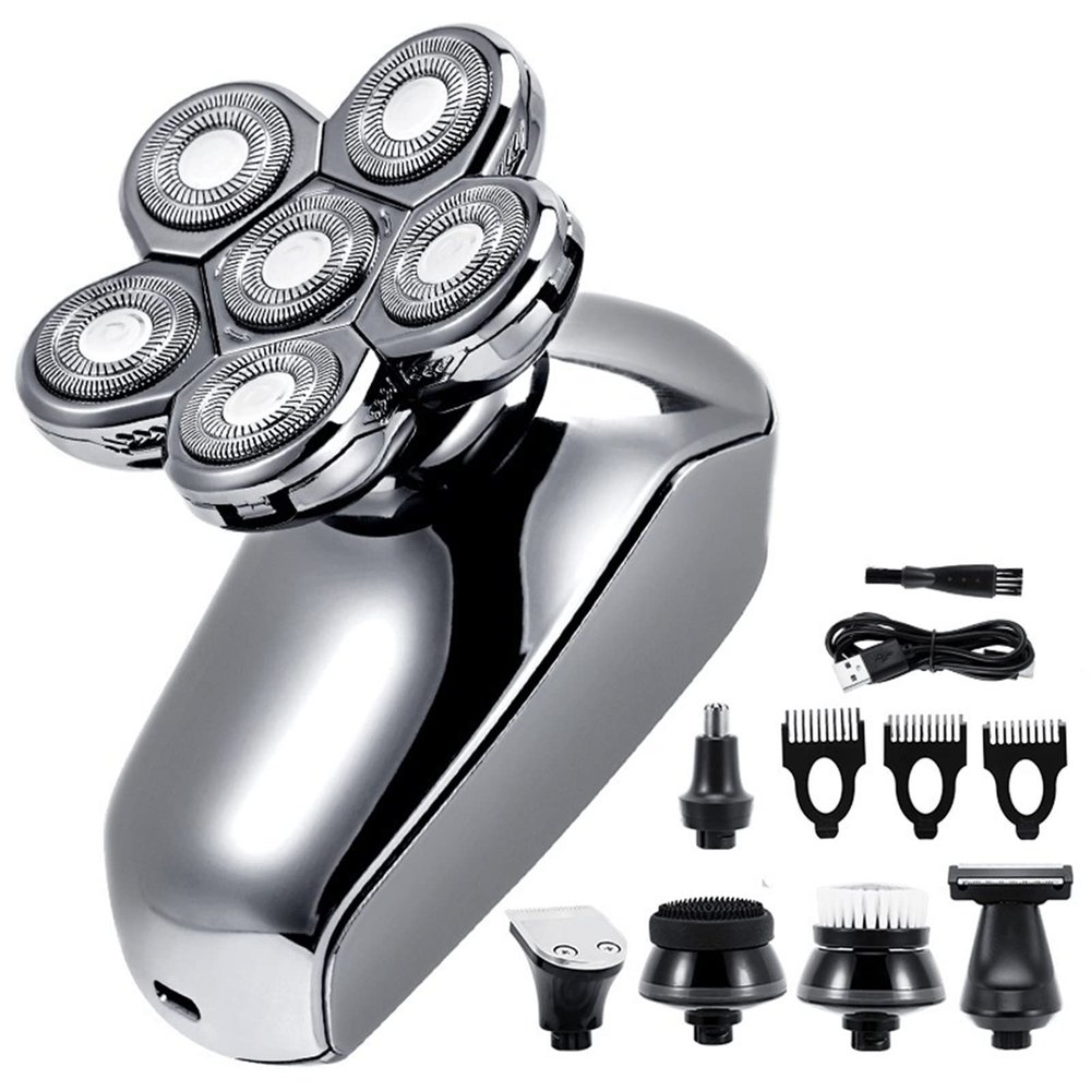 Electric Razor for Men, 6 in 1 Multifunction Rechargeable Electric Men Electric Shaver 6D Floating Heads Low Noise Mens Head Shaver For Men