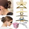 4.3 Inch Large Metal Hair Claw Clips for Women Big Claw for Thick Nonslip Hair Clips 90's Strong Hold jaw Clamp Grips Perfect Fashion gold Accessories (6 Pcs) view 1