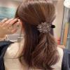 5 Pcs double flower decorative jeweled rhinestone hair clip pretty fancy floral thick crystal hair clips for women beautiful fashion designer asian accessories long chinese korean vintage ornaments view 3
