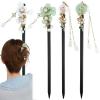 4 Pcs Japanese Chinese Hair Stick Retro Wooden Hairpin Flower Hair Chopsticks Vintage Hanfu Pins Headdress Classic Hair Fork for Long Hair Women view 1