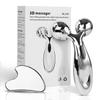 Lanfixilly Stainless Steel Gua Sha and Face Roller Set, Facial Tool for Face Sculpting, Metal Skin Care, Massager for Women view 1