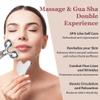Lanfixilly Stainless Steel Gua Sha and Face Roller Set, Facial Tool for Face Sculpting, Metal Skin Care, Massager for Women view 2