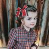 10 PCS 7" Large Glitter Cheer Bows Girls Red Black Ponytail Holders Hair Bows Bulk Elastic Hair Ties Accessories for Cheerleaders Teens Women Teams Competition Sports Pack of 10 view 3
