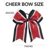 10 PCS 7" Large Glitter Cheer Bows Girls Red Black Ponytail Holders Hair Bows Bulk Elastic Hair Ties Accessories for Cheerleaders Teens Women Teams Competition Sports Pack of 10 view 4