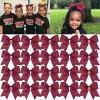 CEELGON 20 PCS 8" Large Cheer Bows Maroon Ponytail Holder Girls Elastic Hair Ties Hair Accessories for Teens Women Girls Softball Competition Sports Cheerleaders view 1