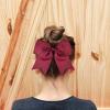 CEELGON 20 PCS 8" Large Cheer Bows Maroon Ponytail Holder Girls Elastic Hair Ties Hair Accessories for Teens Women Girls Softball Competition Sports Cheerleaders view 4