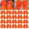CEELGON Large Cheer Bows Orange Ponytail Holder Girls Elastic Hair Ties 8" 20PCS Hair Accessories for Teens Women Girls Softball Competition Sports Cheerleaders view 1