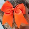 CEELGON Large Cheer Bows Orange Ponytail Holder Girls Elastic Hair Ties 8" 20PCS Hair Accessories for Teens Women Girls Softball Competition Sports Cheerleaders view 4