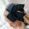CEELGON 20PCS 8" Large Cheer Hair Bows Ponytail Holder Elastic Hair Ties Black Grosgrain Ribbon Cheerleading Bows for Teens Women Girls Sports Cheerleaders view 3