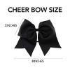 CEELGON 20PCS 8" Large Cheer Hair Bows Ponytail Holder Elastic Hair Ties Black Grosgrain Ribbon Cheerleading Bows for Teens Women Girls Sports Cheerleaders view 4