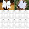 CEELGON 8" 20PCS Large Cheer Bows White Ponytail Holder Girls Elastic Hair Ties Hair Accessories for Teens Women Girls Softball Competition Sports Cheerleaders view 1