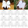 CEELGON 8" 12PCS Large Cheer Bows White Ponytail Holder Girls Elastic Hair Ties Hair Accessories for Teens Women Girls Softball Competition Sports Cheerleaders view 1