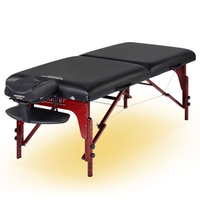 Master Massage 31" Montclair Pro Portable Massage Table Package, Memory Foam Cushioning, Reiki Panels, Shiatsu Cable Release- Tattoo Table, Spa Bed, Facial Bed (Black with Ambient Light)