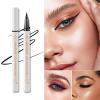 Vtrem 2 Pcs Waterproof Liquid Eyeliner Long-Lasting Up to 24 Hours Eye Makeup Ultra-Fine Tip Eye Liner Smudge Resistant Liner,Freckle Pen, Dark Brown/Black view 3