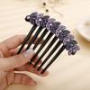 Aimimier Rhinestone Hair Side Combs Crystal Inlaid Leaf Styling Hair Pieces Wedding Hair Combs for Women Accessories(Purple) view 2