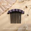 Aimimier Rhinestone Hair Side Combs Crystal Inlaid Leaf Styling Hair Pieces Wedding Hair Combs for Women Accessories(Purple) view 3