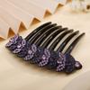 Aimimier Rhinestone Hair Side Combs Crystal Inlaid Leaf Styling Hair Pieces Wedding Hair Combs for Women Accessories(Purple) view 4