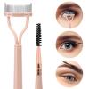 3 Pack Eyelash Comb Separator with Spoolie, Arc Designed Mascara Comb Dual Head Lash Separator Tool for Eyelash Extensions and Eyebrows (Black, Pink) view 2