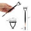 3 Pack Eyelash Comb Separator with Spoolie, Arc Designed Mascara Comb Dual Head Lash Separator Tool for Eyelash Extensions and Eyebrows (Black, Pink) view 3