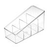 VALINK Clear Plastic Vanity Makeup Organizer, Makeup Organizer for Cosmetic for Brushes Eyeliner T-Shaped Four Grid view 1