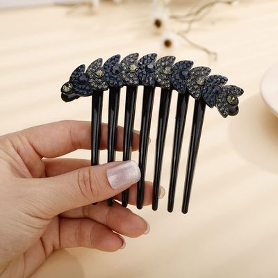 Aimimier Bridal Wedding Crystal Hair Combs Decorative Rhinestone Headpieces Bride and Bridesmaids Hair Accessories for Women(Green-Blue)