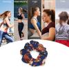 Dachshund Dog Print Blue Hair Scrunchies Elastic Hair Bands Hair Ties Ropes Ponytail Holders for Women Great Gift view 2