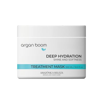 AMAZONICA BELEZA Argan Oil Hair Mask for Intense Moisturizing and Nourishment, Hydrate & Repair Moisture Hair Mask for Dry Hair, Mascarilla Hidratante con Vitamina E,10. Oz