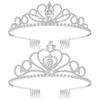 2pcs Bridal Crown Headband Bridal Crown Tiara Rhinestone Headband Crystal Rhinestone Tiara view 1