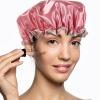 FRCOLOR 3pcs Double Layer Shower Caps for Women Oil Bath Hats Elastic and Reusable Hair Cover for Hair Curls and Braids Stylish and Comfortable Design view 4