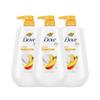 Dove Body Wash with Pump 3 Count Glowing Mango & Almond Butter for Renewed, Healthy-Looking Skin Gentle Skin Cleanser with 24hr Renewing MicroMoisture 30.6 oz view 1